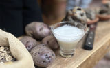 A potato-based pisco sour at Parque de la Papa, an organization of farming communities that work to preserve the 1,300 varieties of potato grown in the Sacred Valley.