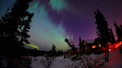 The aurora season in Fairbanks stretches from mid-August to mid-April.