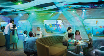 Kids can design a sea creature and watch it come to life on the Carnival Jubilee.