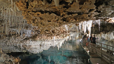 Stalactites and stalagmites yield a surreal experience at the Crystal Cave in Bermuda.