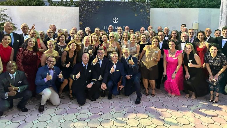 In December, Royal Caribbean hosted a gala dinner in Miami for guests embarking on the line's Ultimate World Cruise.