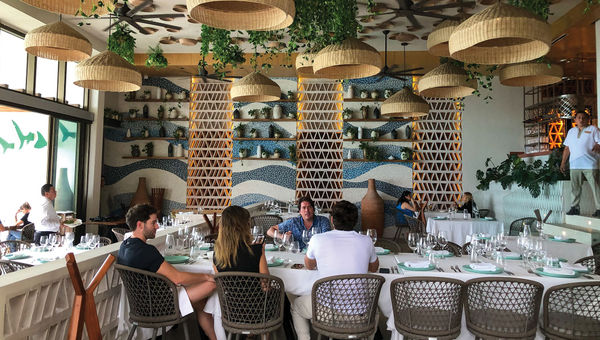 The interior of Spezia, an Italian-inspired restaurant at the Impression Isla Mujeres by Secrets.