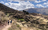 The Lares trek hiking trail in Huchuy Qosqo, a trail the author hiked with G Adventures.