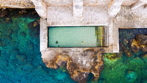 The seafront pool at the Hotel Excelsior Dubrovnik has a secret grotto vibe.