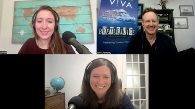 Clockwise from top left: Cruise editor Andrea Zelinski, Norwegian Cruise Line exec John Chernesky and host Rebecca Tobin talk about single-occupancy cabins and the joys of cruising solo.